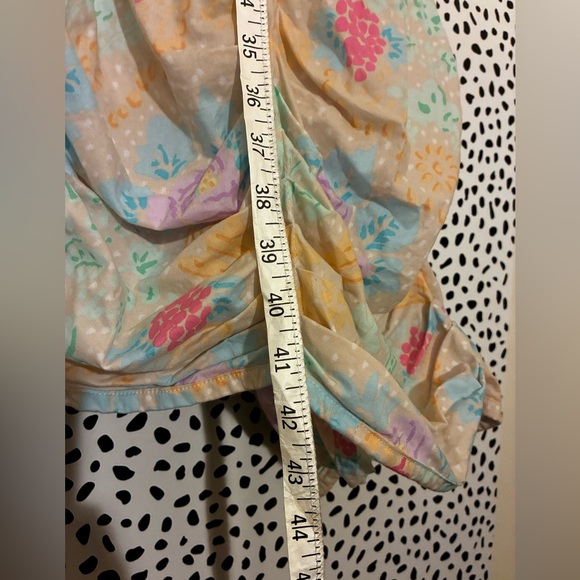 Tina Givens Floral print cotton Sleeveless Dress with Ruched Hem - Picture 10 of 10